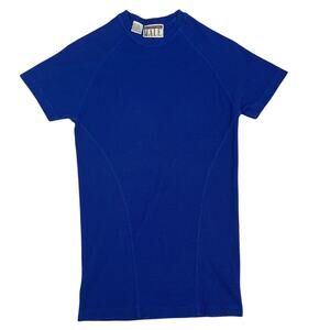 Vtg International Male Club Muscle Mock Neck Shirt 90's Acetate/Spandex Blue M